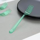 Вилки одноразовые Мистерия, набор 10 шт., 18 см, пластик, зелёные - Фото 1