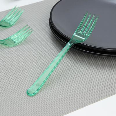Вилки одноразовые Мистерия, набор 10 шт., 18 см, пластик, зелёные