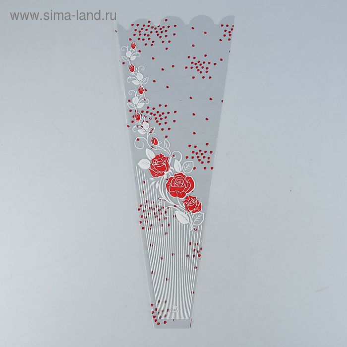 Пакет для цветов конус «Эстель», красно-белый 24/60 - Фото 1