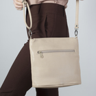 Сумка женская, отдел на молнии, 2 наружных кармана, цвет бежевый - Фото 3