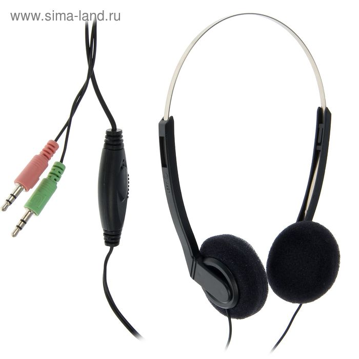 Наушники Defender Aura 99, компьютерные, микрофон, 85 дБ, 32 Ом, 3.5 мм, 1.8 м, чёрные - Фото 1