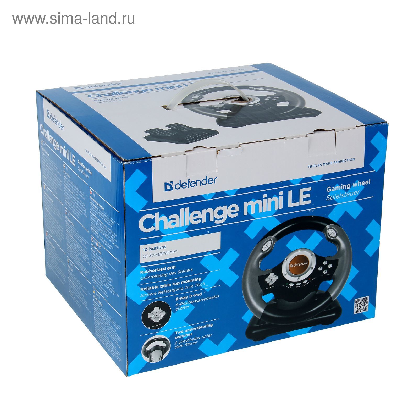 Руль DEFENDER Challenge Mini LE, проводной, вибрация, для PC, мини, 2  педали, USB (2483764) - Купить по цене от 2 127.00 руб. | Интернет магазин  SIMA-LAND.RU