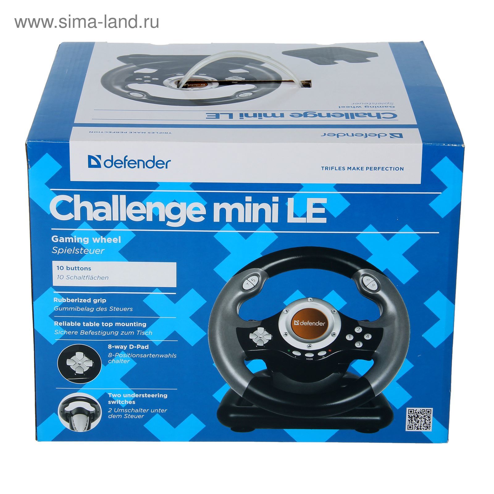 Руль DEFENDER Challenge Mini LE, проводной, вибрация, для PC, мини, 2  педали, USB (2483764) - Купить по цене от 2 127.00 руб. | Интернет магазин  SIMA-LAND.RU