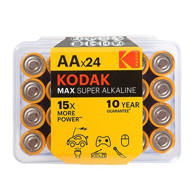 Батарейка алкалиновая Kodak Max, AA, LR6-24BOX, 1.5 В, бокс, 24 шт.