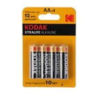 Батарейка алкалиновая Kodak XtraLife, AA, LR6-4BL, 1.5В, блистер, 4 шт. - Фото 2