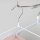 Плечики-вешалки для одежды Доляна, размер 40-44, антискользящее покрытие, цвет белый - Фото 2