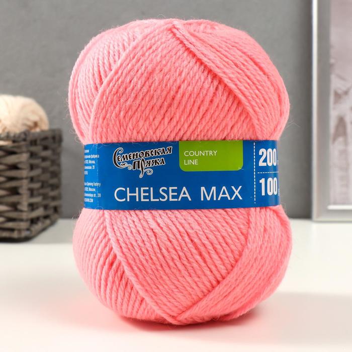 Пряжа Chelsea MAX (Челси max) 50% шерсть англ.кроссбред, 50% акрил 200м/100гр (79 ярк.роз.) - Фото 1