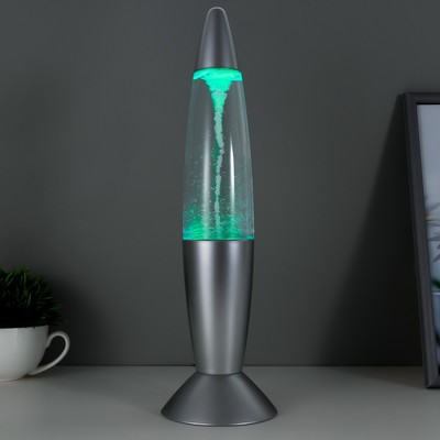 Светильник ночник Лава «Смерч» серебро 35.5 см