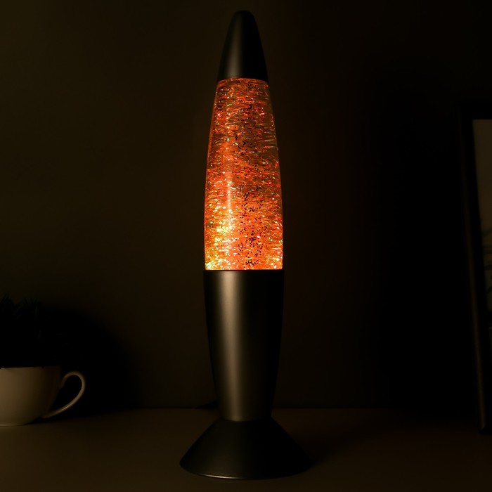 Светильник "Тайфун" LED, лава, блёстки, серебро 35,5 см RISALUX - фото 1880331765