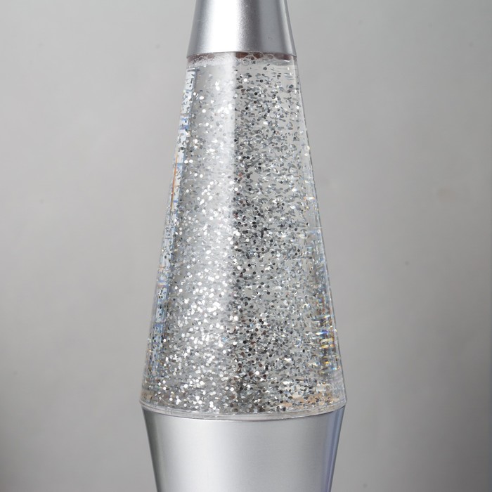 Светильник "Смерч" LED лава, блёстки, серебро 32 см RISALUX - фото 1911249751