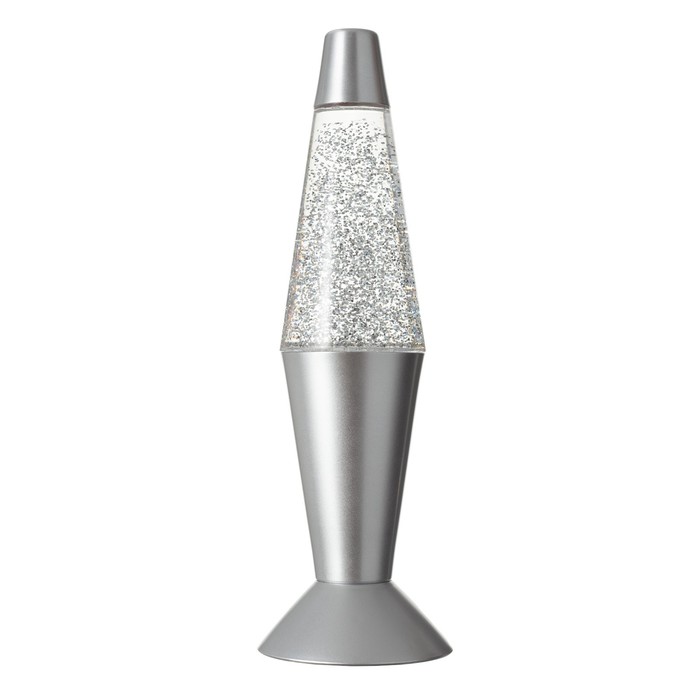 Светильник "Смерч" LED лава, блёстки, серебро 32 см RISALUX - фото 1880331781
