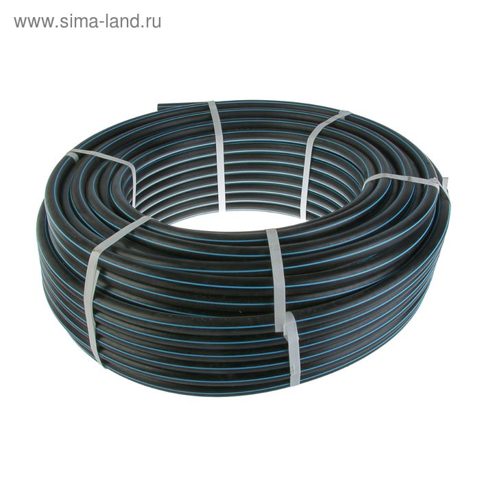 Труба ПНД, ПЭ100 PN12,5 SDR 13,6 (1,25 МПа), d=25 мм, стенка 2 мм, бухта 100 м - Фото 1