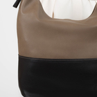 Сумка женская, отдел с перегородкой на молнии, наружный карман, цвет чёрный/коричневый - Фото 4