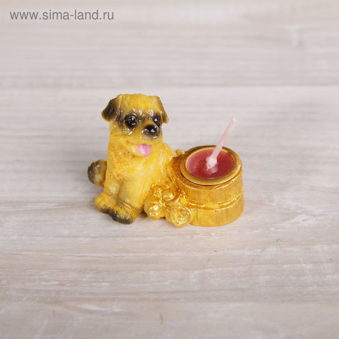 Сувенир полистоун со свечой "Породистый щенок" МИКС 3,5х4,4х4 см - Фото 1