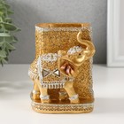 Сувенир полистоун карандашница "Слон у золотой книги" 10,5х8,3х7 см - фото 8648570