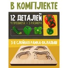 Рамка - вкладыш «Больше - меньше. Овощи», развивающая доска Сегена - Фото 5