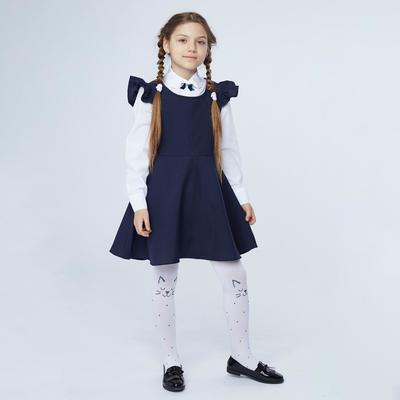 Школьный сарафан для девочки, цвет синий, рост 134