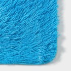 Коврики для ванной и туалета Доляна «Пушистик», 2 шт: 40×50, 50×80 см цвет голубой - Фото 2