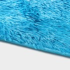 Коврики для ванной и туалета Доляна «Пушистик», 2 шт: 40×50, 50×80 см цвет голубой - Фото 4