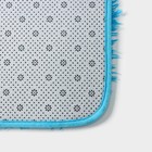 Коврики для ванной и туалета Доляна «Пушистик», 2 шт., 40×50, 50×80 см голубые - Фото 3