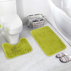 Набор ковриков для ванной и туалета Доляна «Пушистик», 2 шт, 40×50 см, 50×80 см, цвет зелёный - Фото 5