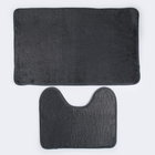 Набор ковриков для ванной и туалета Доляна «Пушистик», 2 шт, 40×50, 50×80 см, цвет серый - Фото 2