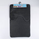 Набор ковриков для ванной и туалета Доляна «Пушистик», 2 шт, 40×50, 50×80 см, цвет серый - Фото 6