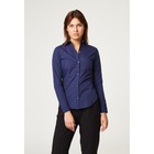 Рубашка женская с рельфами, размер 48, цвет синий, 65% хлопок + 35% п/э - Фото 1