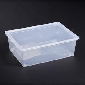 Ящик для хранения с крышкой 25 л, 53×37×18 см, цвет прозрачный