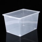 Ящик для хранения с крышкой, 50 л, 53×38×30 см, цвет прозрачный - фото 300113646