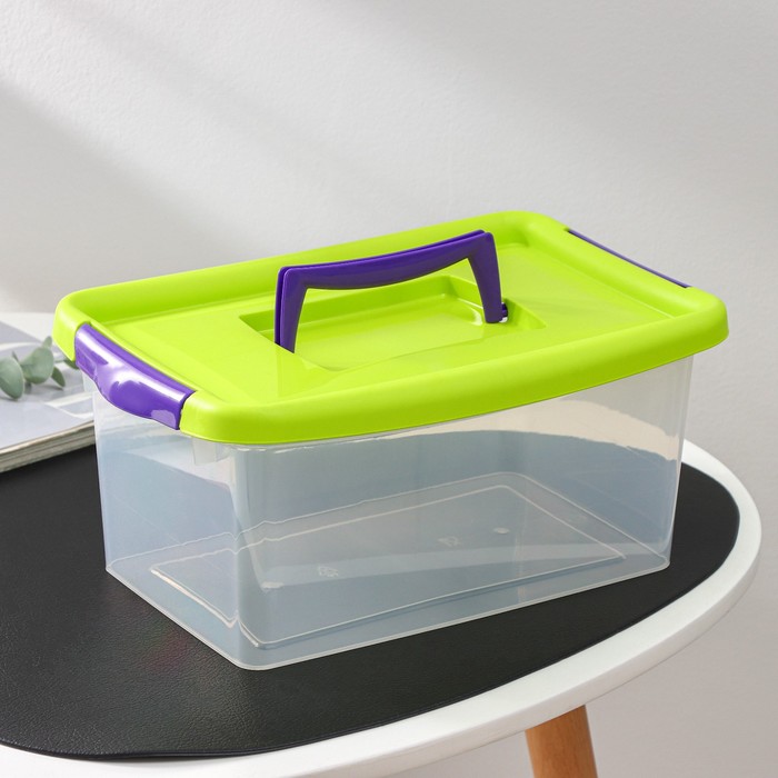 Контейнер для хранения, 4 л, 29×19×13 см, с крышкой, салатовый - Фото 1