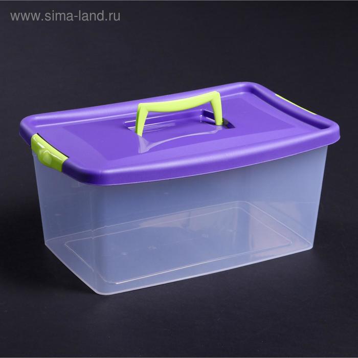 Контейнер для хранения с крышкой 9 л, 39×24×17 см, цвет фиолетовый - Фото 1