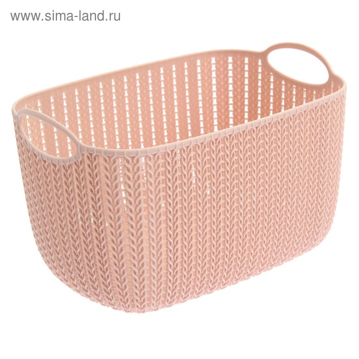 Корзина для хранения «Вязание», 7 л, 17×19×29 см, цвет розовый - Фото 1