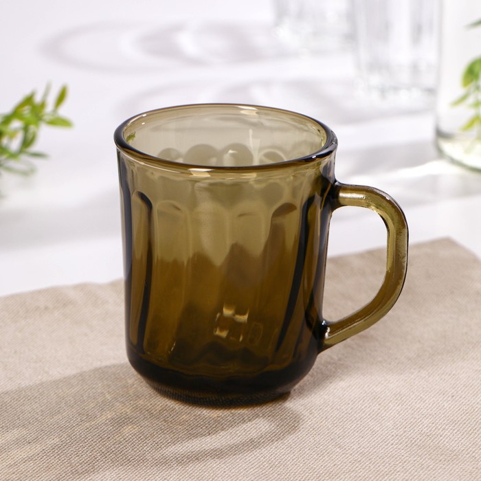 Кружка Elica, 250 мл, стекло, коричневая - Фото 1