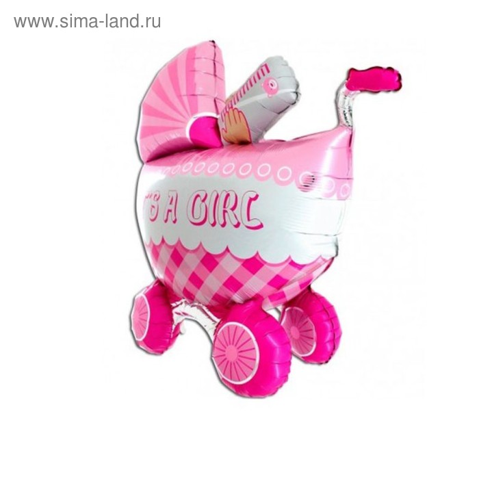 Шар фольгированный 42" "Детская коляска", цвет розовый - Фото 1