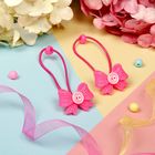 Резинка для волос "Глянец" бантик пуговка (цена за пару) - Фото 1