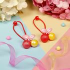 Резинка для волос "Глянец" вишенки (цена за пару) - Фото 1