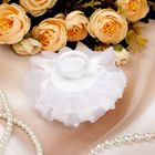 Резинка для волос бант «Школьница», волна жемчуг, d=9 см, белая - Фото 2