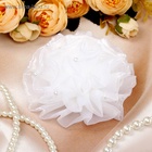 Бант для волос на резинке «Школьница», волна жемчуг, d=9 см, белый - Фото 2