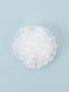 Резинка для волос бант «Школьница», волна жемчуг, d=9 см, белая - Фото 3