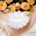 Бант для волос на резинке «Школьница», волна жемчуг, d=9 см, белый - Фото 3