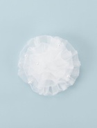 Бант для волос на резинке «Школьница», волна жемчуг, d=9 см, белый - Фото 4