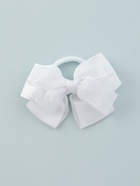 Бант для волос на резинке «Школьница», горох, 9 см, белый - Фото 5