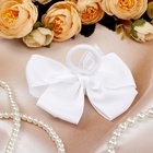 Бант для волос на резинке «Школьница», клеточка, 9 см, белый - Фото 4