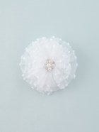 Бант для волос на резинке «Школьница», горох, d=9 см, белый - Фото 5