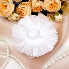 Бант для волос на резинке «Школьница», полосатик, d=9 см, белый - Фото 3