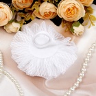 Бант для волос на резинке «Школьница», полосатик серединка, d=9 см, белый - Фото 3