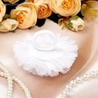 Бант для волос на резинке «Школьница», полосатик, d=7 см, белый - Фото 3