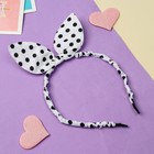 Ободок для волос Выбражулька «Веселые ушки», горох, белый - Фото 1