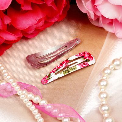 Невидимка для волос "Яркая" (набор 10 шт) 4,8 см пионы